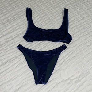 Triangle Velvet Swim Suit